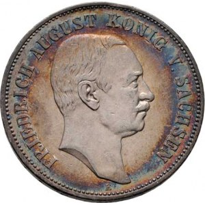 Sasko, Friedrich August III., 1904 - 1918, 5 Marka 1907 E, Drážďany, KM.1266 (Ag900), 27.789g,