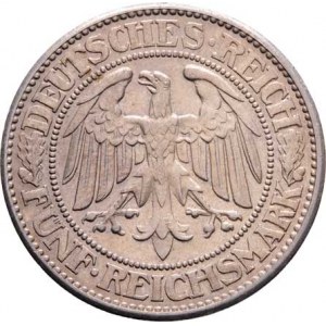 Německo - Výmarská republika, 1918 - 1933, 5 Marka 1928 J, KM.56 (Ag500), 24.699g, nep.hr.,