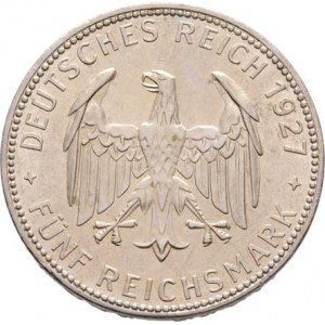 Německo - Výmarská republika, 1918 - 1933, 5 Marka 1927 F - Universita Tübingen, KM.55 (Ag500,