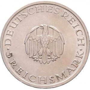 Německo - Výmarská republika, 1918 - 1933, 5 Marka 1929 A - Lessing, KM.61 (Ag500, 87.000 ks),