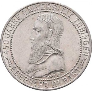 Německo - Výmarská republika, 1918 - 1933, 3 Marka 1927 F - Universita Tübingen, KM.54 (Ag500,