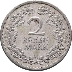 Německo - Výmarská republika, 1918 - 1933, 2 Marka 1925 E, KM.45 (Ag500), 9.930g, nep.hr.,
