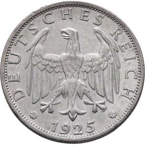 Německo - Výmarská republika, 1918 - 1933, 2 Marka 1925 E, KM.45 (Ag500), 9.930g, nep.hr.,