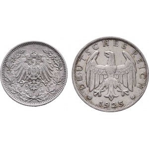 Německo - Výmarská republika, 1918 - 1933, Marka 1925 E, 1/2 Marka 1918 E, KM.44 (Ag500),