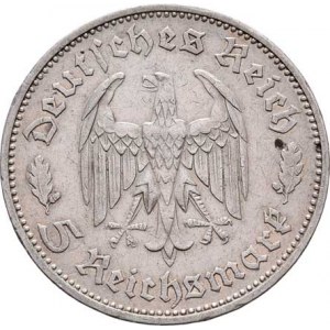 Německo - 3.říše, 1933 - 1945, 5 Marka 1934 F - Schiller, KM.85 (Ag900), 13.845g,