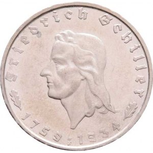 Německo - 3.říše, 1933 - 1945, 2 Marka 1934 F - Schiller, KM.84 (Ag625), 7.969g,