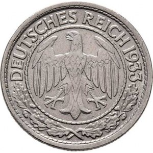 Německo - 3.říše, 1933 - 1945, 50 Fenik 1933 J, KM.49 (Ni), 3.362g, nep.hr.,