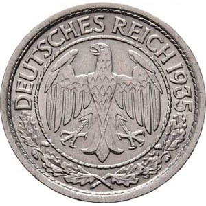 Německo - 3.říše, 1933 - 1945, 50 Fenik 1935 E, KM.49 (Ni), 3.524g, nep.hr.,