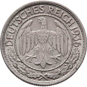 Německo - 3.říše, 1933 - 1945, 50 Fenik 1936 D, KM.49 (Ni), 3.516g, nep.hr.,