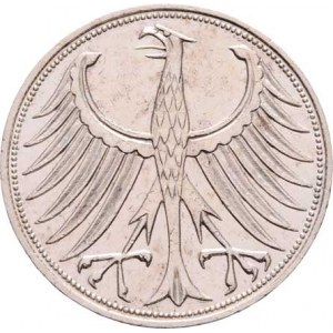 Německo - BRD, 1949 -, 5 Marka 1958 J, KM.112.1 (Ag625), 11.119g, nep.hr.,