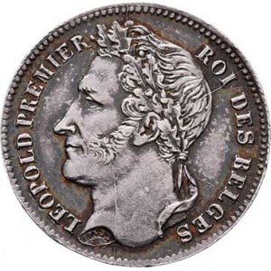 Belgie, Leopold I., 1831 - 1865, 1/4 Frank 1834, KM.8 (Ag900), 1.217g, nep.hr.,