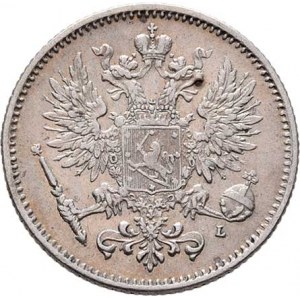 Finsko pod Ruskem, Mikuláš II., 1894 - 1917, 50 Pennia 1907 L, Helsinki, KM.2.2 (Ag750), 2.563g,