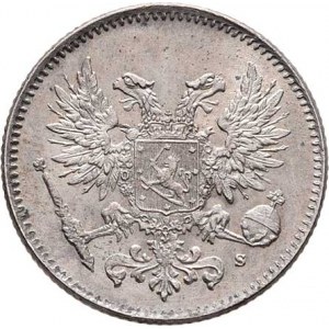 Finsko pod Ruskem, prozatímní vláda, 1917, 50 Pennia 1917 S, Helsinki, KM.20 (Ag750), 2.520g,