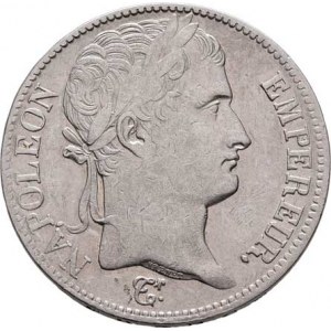 Francie, Napoleon I. - císař, 1804 - 1814, 1815, 5 Frank 1811 B, Rouen, KM.694.2 (Ag900), 24.785g,