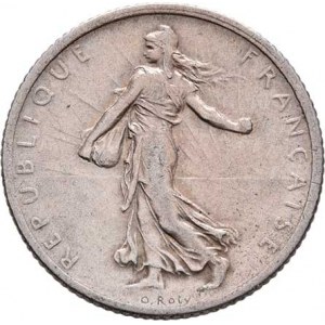 Francie, III.republika, 1871 - 1940, Frank 1915 bz, Paříž, KM.844.1 (Ag835), 4.989g,