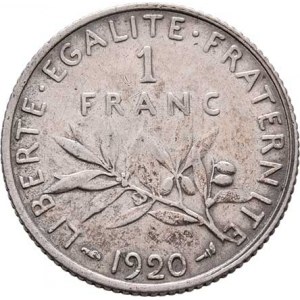 Francie, III.republika, 1871 - 1940, Frank 1920 bz, Paříž, KM.844.1 (Ag835), 4.981g,
