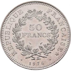 Francie, V.republika, 1959 -, 50 Frank 1976, KM.941.1 (Ag900), 30.126g, nep.rysky