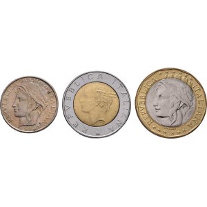 Itálie, republika, 1946 -, 1000 Lira 1998 R - bimetal, 500 Lira 1996 R - bimetal