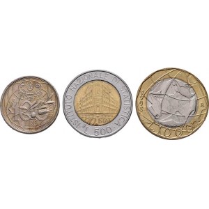 Itálie, republika, 1946 -, 1000 Lira 1998 R - bimetal, 500 Lira 1996 R - bimetal