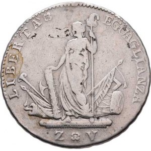 Itálie - Benátky, francouzská okupace, 1797 - 1798, 10 Lira 1797, Cr.155a, Dav.1577, 27.735g, stopa