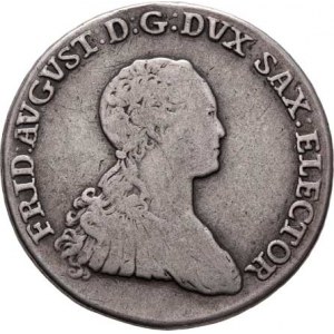 Sasko, Friedrich August III., 1763 - 1806, 2/3 Tolaru 1765 EDC, Drážďany, KM.981 (Ag833),
