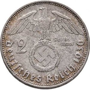 Německo - 3.říše, 1933 - 1945, 2 Marka 1936 D - Hindenburg, KM.93 (Ag625), 8.002g,
