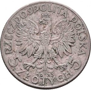 Polsko, republika, 1918 -, 5 Zlotých 1933 - Jadwiga, Y.21 (Ag750), 11.001g,