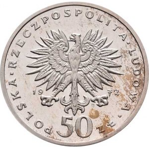 Polsko, republika, 1918 -, 50 Zlotých 1972 MW - Fryderyk Chopin, Y.66 (Ag750,