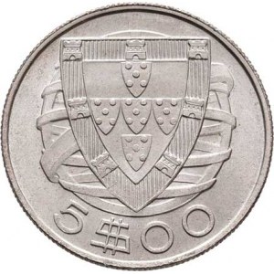 Portugalsko, republika, 1910 -, 5 Escudos 1942, KM.581 (Ag650), 6.901g, nep.hr.,