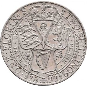 Velká Británie, Victoria, 1837 - 1901, Florin 1899, Londýn, SCBC.3939, KM.781 (Ag925),