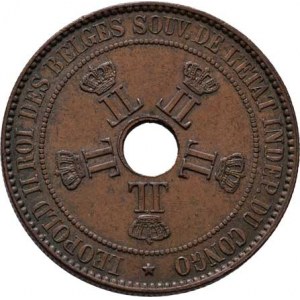 Belgické Kongo, Leopold II., 1865 - 1909, 10 Cent 1888, KM.4 (Cu), 19.914g, dr.hr., nep.rysky,