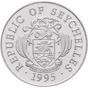 Seychely, republika, 1976 -, 25 Rupie 1995 - LOH 1996 v Atlantě, KM.97 (Ag925,