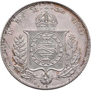 Brazilie, Pedro II., 1831 - 1889, 1000 Reis 1863, KM.465 (Ag917), 12.682g, nep.hr.,