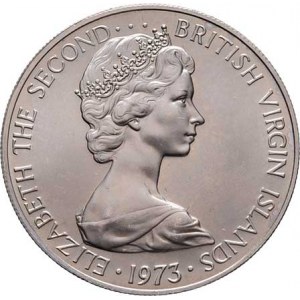 Britské Panenské ostrovy, Elizabeth II., 1952 -, 10 Cents 1973 - ledňáček, KM.3 (CuNi), 5.381g, pěk