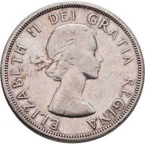 Kanada, Elizabeth II., 1952 -, Dolar 1963 - kanoe, KM.54 (Ag800), 23.182g, nep.hr.,