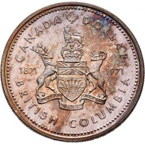 Kanada, Elizabeth II., 1952 -, Dolar 1971 - Britská Kolumbie, KM.80 (Ag500),