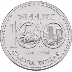 Kanada, Elizabeth II., 1952 -, Dolar 1974 - Winnipeg, KM.88a (Ag500, 23.3g), kapsle