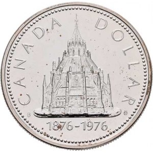 Kanada, Elizabeth II., 1952 -, Dolar 1976 - Parlamentní knihovna, KM.106 (Ag500),