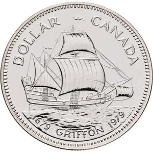 Kanada, Elizabeth II., 1952 -, Dolar 1979 - plachetnice Griffon, KM.124 (Ag500),
