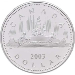 Kanada, Elizabeth II., 1952 -, Dolar 2003 - 50 let vlády - kanoe, KM.480 (Ag999,