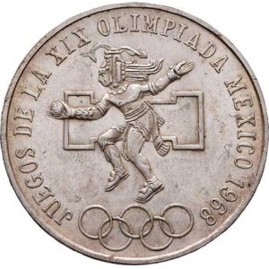 Mexiko, republika, 1867 -, 25 Pesos 1968 Mo - olympiáda, KM.479.1 (Ag720),