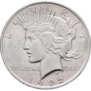 USA, Dolar 1922 - Mírový, KM.150 (Ag900), 26.709g,