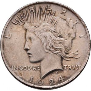 USA, Dolar 1924 - Mírový, KM.150 (Ag900), 26.696g,