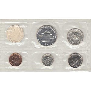 USA, Sada mincí ve folii 1957: 1/2,1/4 Dolar, 10,5,1 Cent,