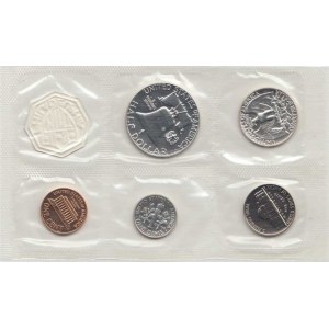 USA, Sada mincí ve folii 1960: 1/2,1/4 Dolar, 10,5,1 Cent,
