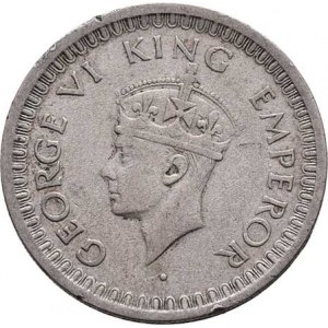 Indie, George VI., 1936 - 1952, 1/2 Rupie 1945, KM.552 (Ag500), 5.744g, dr.hr.,