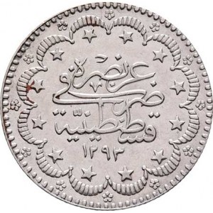 Turecko, Abdul Hamid II., 1876 - 1909, 5 Piastr AH.1293, 32.rok vlády (= 1907), KM.737,