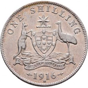 Austrálie, George V., 1910 - 1936, Shilling 1916 M, Melbourne, KM.26 (Ag925), 5.626g,