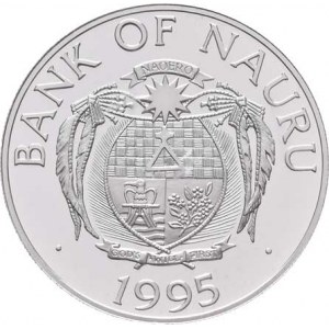 Nauru, republika, 1968 -, 10 Dolar 1995 - LOH Atlanta 1996 - vzpírání, KM.9