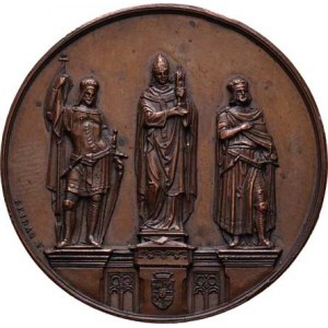 Seidan Václav, 1817 - 1870, AE medaile na sousoší Sv.Norberta, Václava a Zikmunda